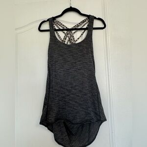 Lululemon Free To Be Wild 2-In-1 Tank Top in Gray with Leopard Print Straps US 8